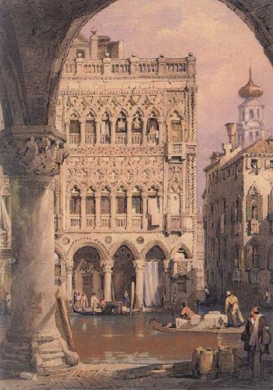 Samuel Prout C'a d'Oro,Venice Norge oil painting art